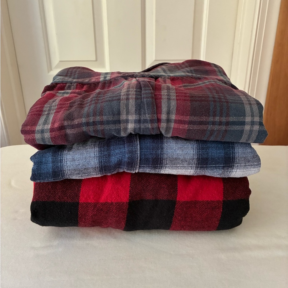 Peau de Loup Plaid Flannel Shirt and Jacket Bundle